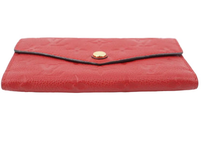 Pre-Owned Louis Vuitton Curieuse Empreinte Leather Wallet (Red) LOU.S.1195