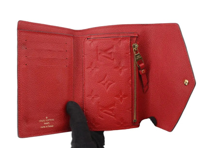 Pre-Owned Louis Vuitton Curieuse Empreinte Leather Wallet (Red) LOU.S.1195