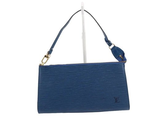 Pre-Owned Louis Vuitton Pochette Accessories Epi Leather Shoulder Bag (Toledo Blue) LOU.B.1122