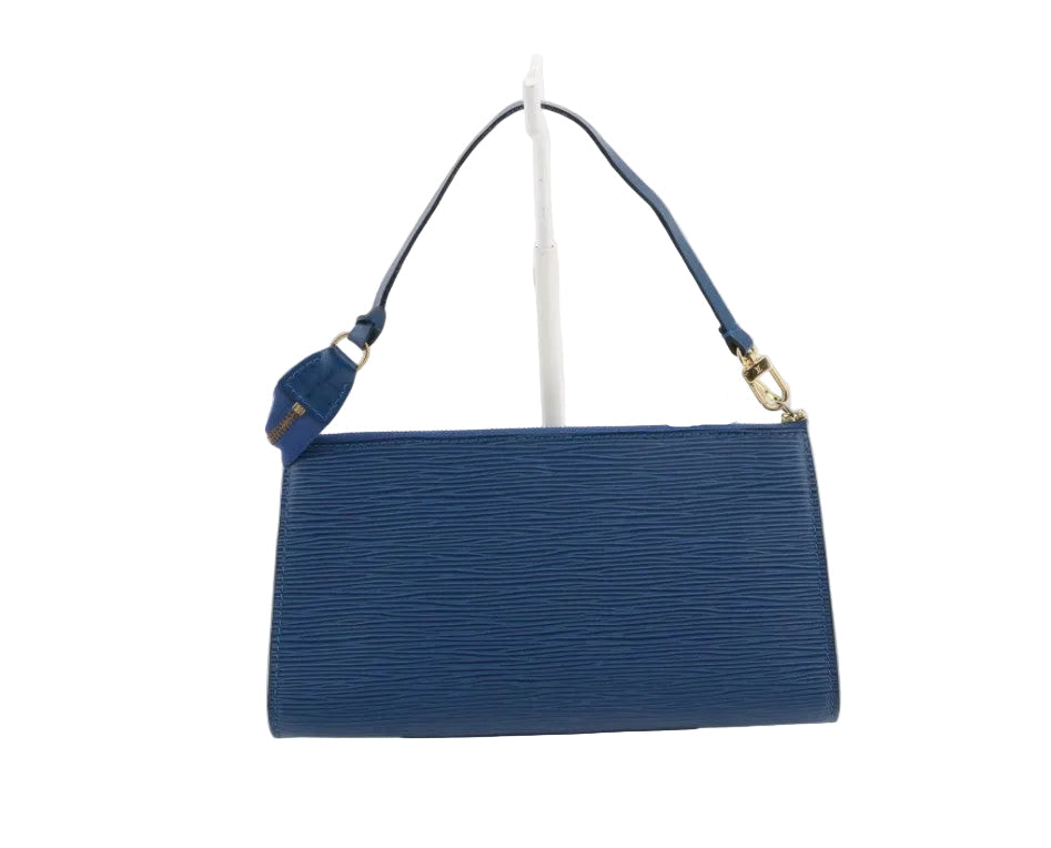 Pre-Owned Louis Vuitton Pochette Accessories Epi Leather Shoulder Bag (Toledo Blue) LOU.B.1122