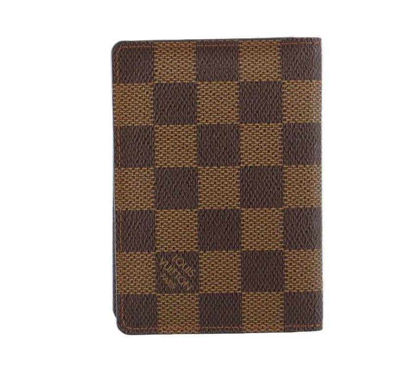 Pre-Owned Louis Vuitton Porto 2 Cult Vertical Damier Ebene Canvas Card Holder LOU.S.1194