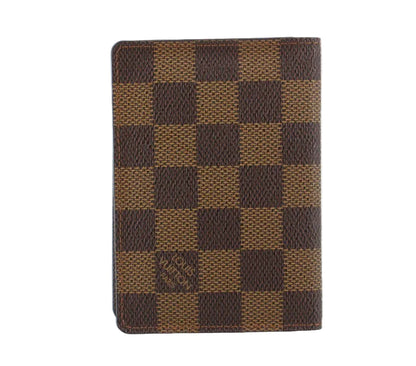 Pre-Owned Louis Vuitton Porto 2 Cult Vertical Damier Ebene Canvas Card Holder LOU.S.1194
