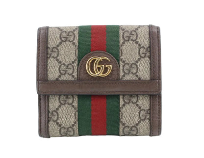 Pre-Owned Gucci Ophidia GG Supreme French Snap Wallet GUC.S.1025