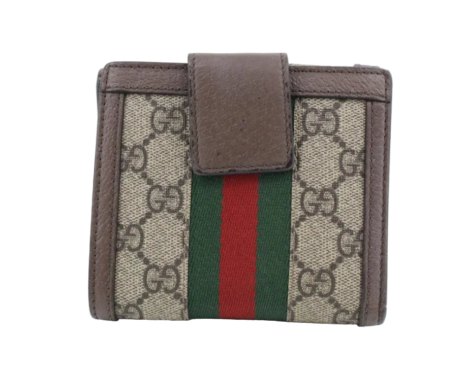 Pre-Owned Gucci Ophidia GG Supreme French Snap Wallet GUC.S.1025