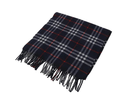 Pre-Owned Burberry Cashmere Classic Check Scarf (Navy) BUR.A.1009