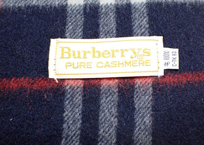 Pre-Owned Burberry Cashmere Classic Check Scarf (Navy) BUR.A.1009