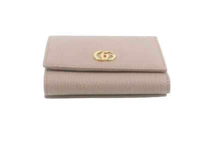 Pre-Owned Gucci Marmont Leather Bifold Card Case (Beige) GUC.S.1027