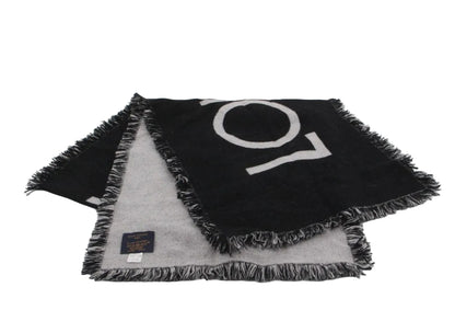 Pre-Owned Louis Vuitton Black & Gray Wool/ Cashmere Scarf LOU.A.1018