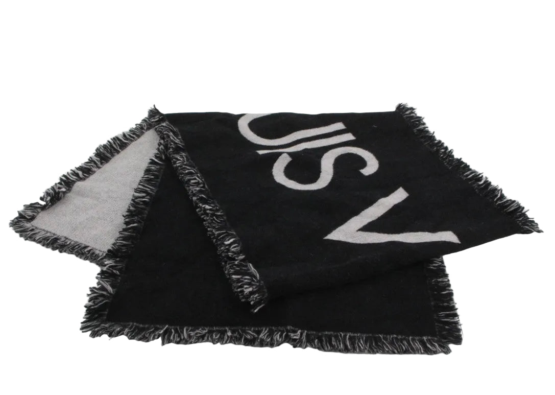 Pre-Owned Louis Vuitton Black & Gray Wool/ Cashmere Scarf LOU.A.1018
