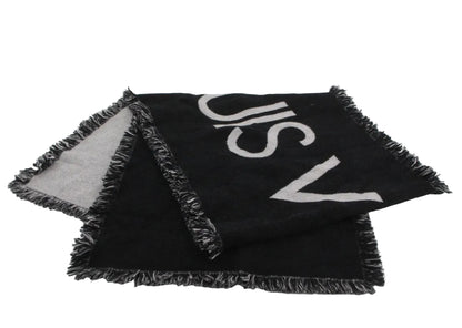 Pre-Owned Louis Vuitton Black & Gray Wool/ Cashmere Scarf LOU.A.1018