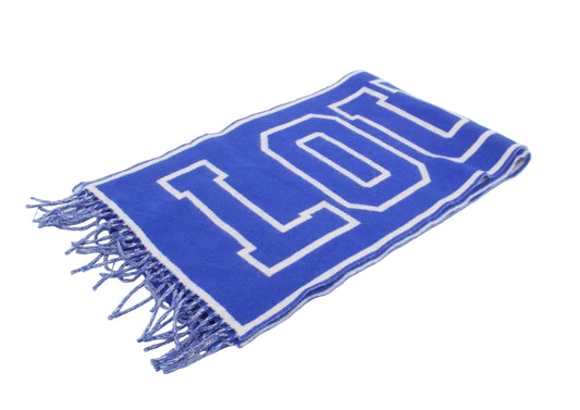 Pre-Owned Louis Vuitton Blue & White Wool/ Cashmere Scarf LOU.A.1020