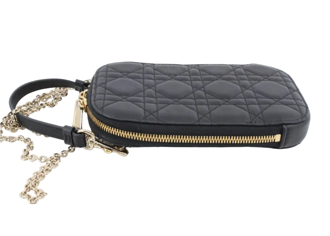 Pre-Owned Dior Lady Dior Call'in Dior Leather Phone Holder DIO.B.1007