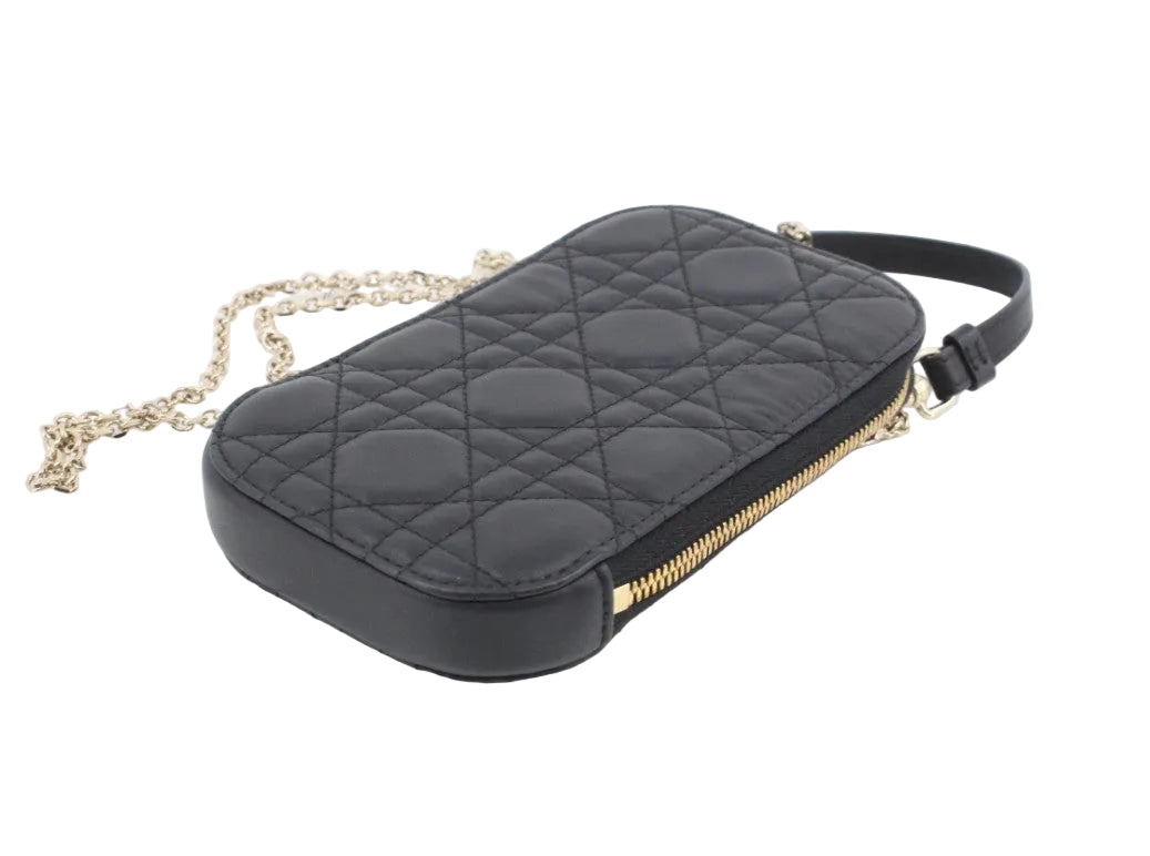 Pre-Owned Dior Lady Dior Call'in Dior Leather Phone Holder DIO.B.1007