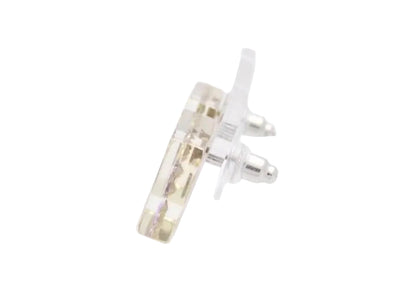 Preowned Chanel Square Acrylic & Stone Coco Mark Pierced Earrings-CHA.J.1052