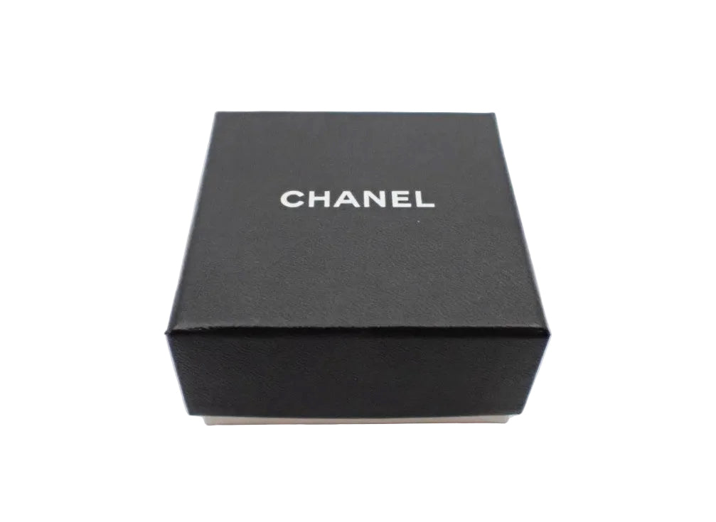 Pre-Owned Chanel 1994 Gold w/ Black Clip On Earrings CHA.J.1098