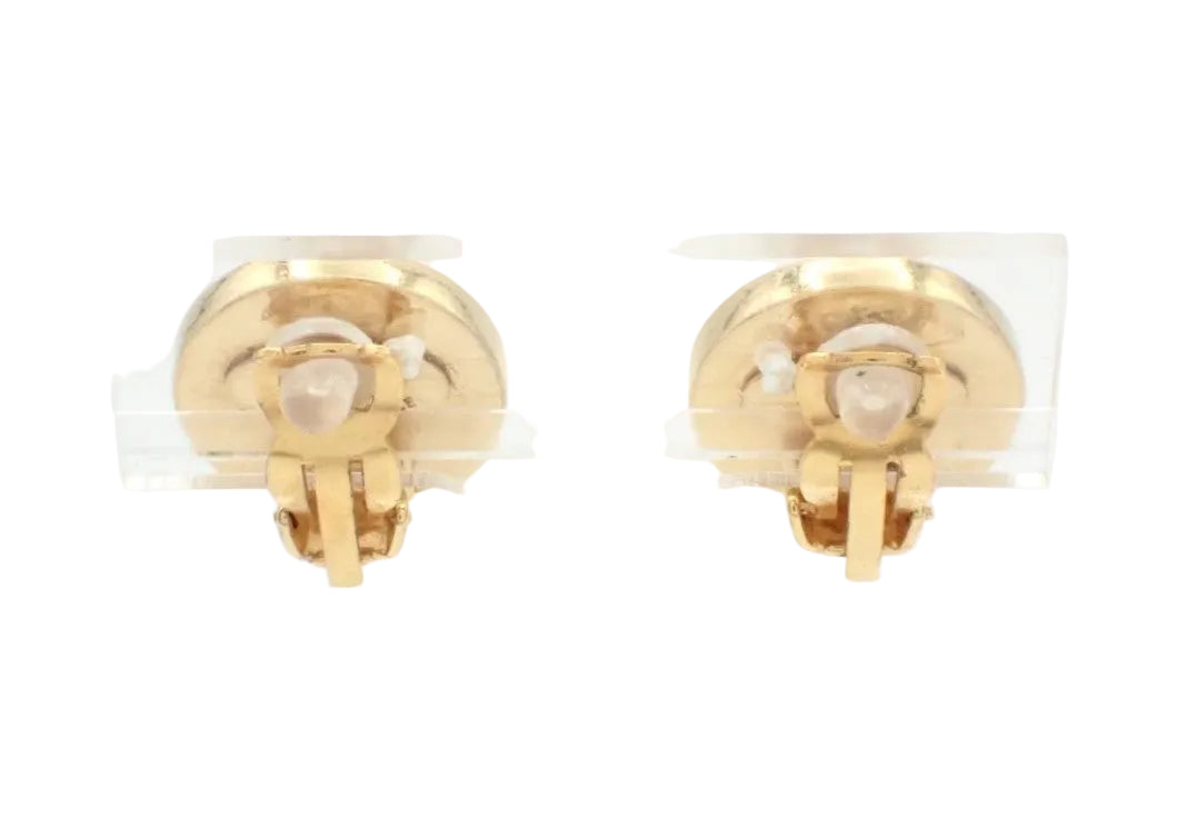 Pre-Owned Chanel Black w/ Gold CC Small Clip On Earrings CHA.J.1104