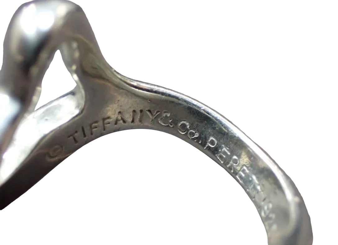 Pre-Owned Tiffany & Co Sterling Silver Elsa Peretti Open Heart Ring Size 5 TIF.J.1009