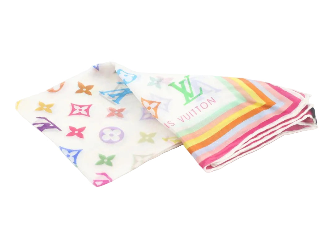 Pre-Owned Louis Vuitton Takashi Murakami Multicolor Scarf LOU.A.1043