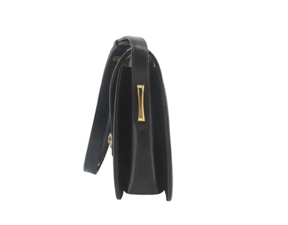 Pre-Owned Gucci Vintage Leather Adjustable Strap Shoulder Bag (Black) GUC.B.1080