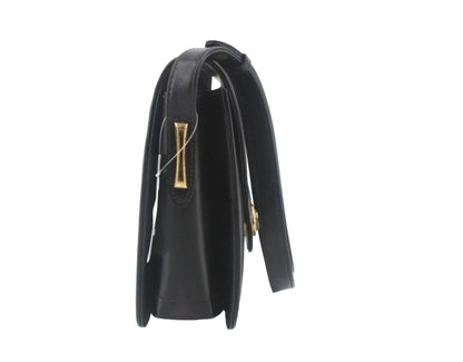 Pre-Owned Gucci Vintage Leather Adjustable Strap Shoulder Bag (Black) GUC.B.1080