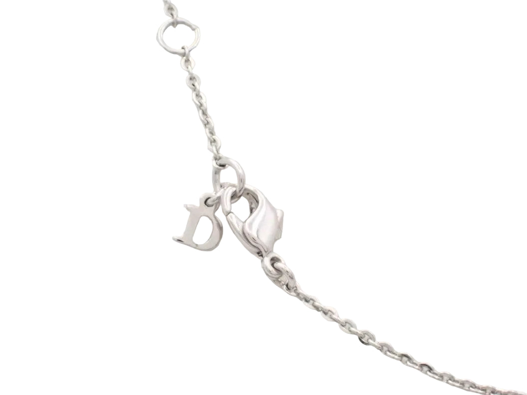 Pre-Owned Christian Dior Silver Logo Dior Swing Necklace DIO.J.1004