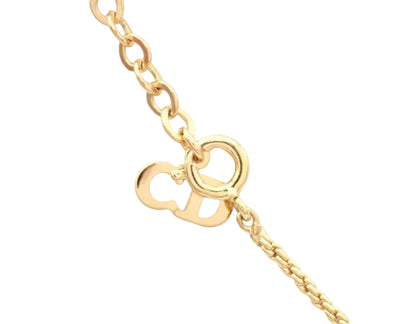 Pre-Owned Christian Dior CD Gold Plated Chain Necklace DIO.J.1005