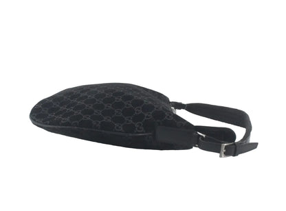 Pre-Owned Gucci Vintage Suede GG Shoulder Bag (Black) GUC.B.1081
