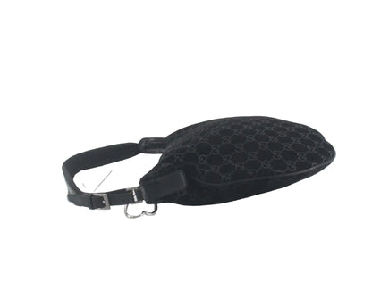 Pre-Owned Gucci Vintage Suede GG Shoulder Bag (Black) GUC.B.1081