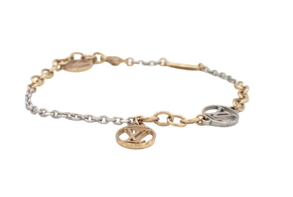 Pre-Owned Louis Vuitton LogoMania Sterling Silver & Gold Plated Bracelet LOU.J.1008