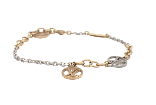 Pre-Owned Louis Vuitton LogoMania Sterling Silver & Gold Plated Bracelet LOU.J.1008