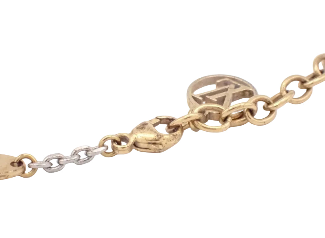 Pre-Owned Louis Vuitton LogoMania Sterling Silver & Gold Plated Bracelet LOU.J.1008