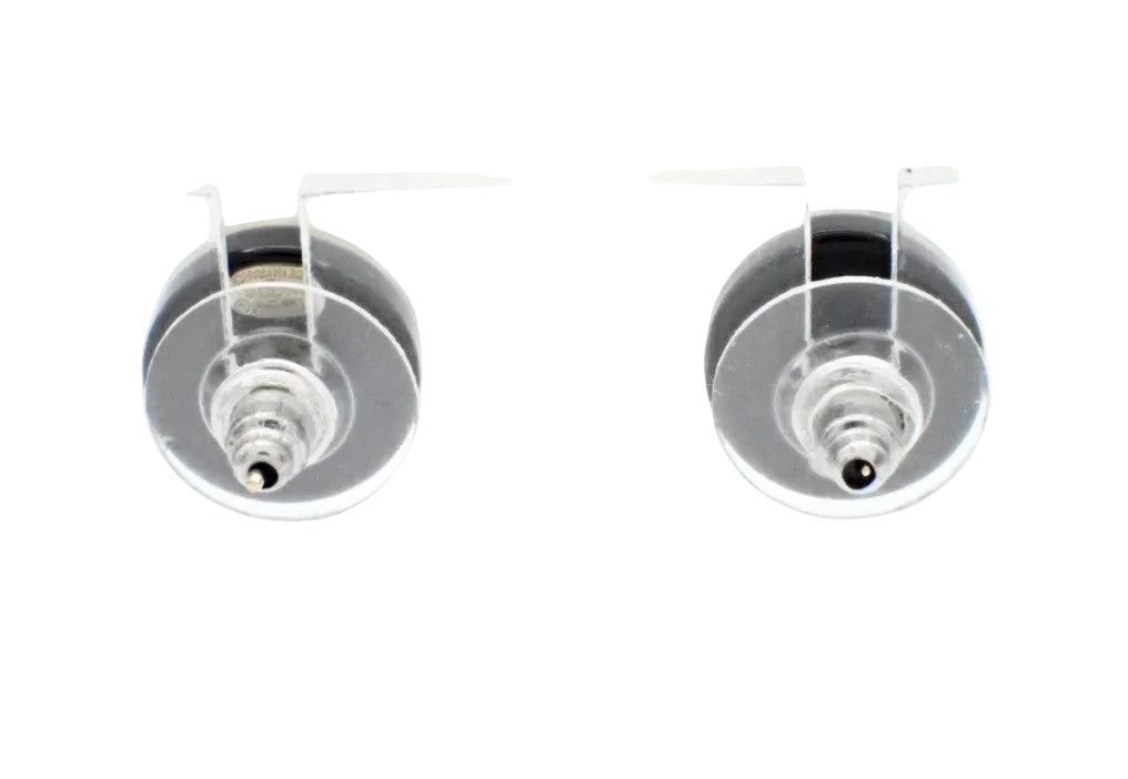 Pre-owned Chanel Argyle Black, White & Silver 2019 Pierced Earrings CHA.J.1134