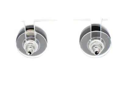 Pre-owned Chanel Argyle Black, White & Silver 2019 Pierced Earrings CHA.J.1134