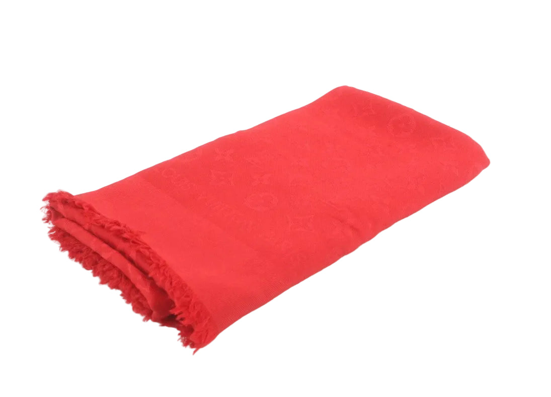 Pre-Owned Louis Vuitton Monogram Classic Blanket Shawl (Red) LOU.A.1048