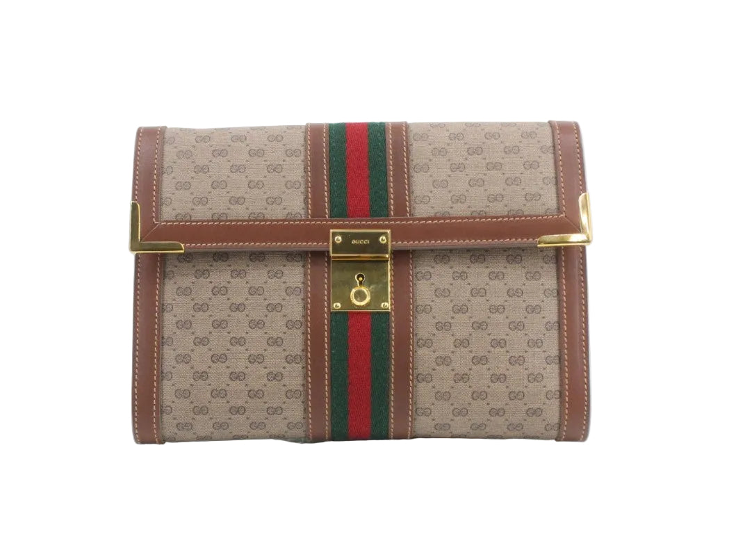 Pre-Owned Gucci Vintage GG Web Canvas Clutch GUC.B.1083