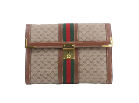 Pre-Owned Gucci Vintage GG Web Canvas Clutch GUC.B.1083
