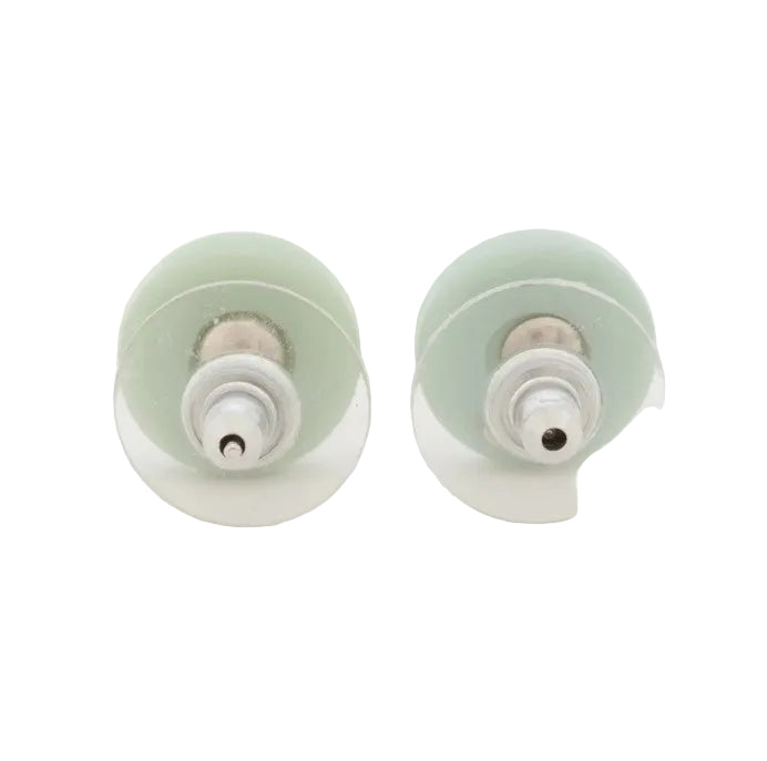 Pre-Owned Chanel 2005 Green & White CC Pierced Earrings CHA.J.1144