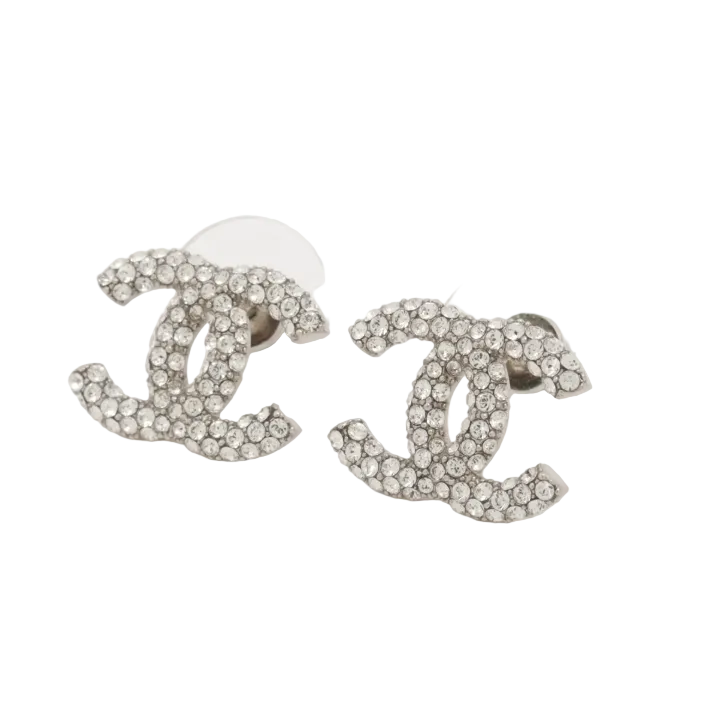 Pre-Owned Chanel 2022 CC Mini Stone Pierced Earrings CHA.J.1146