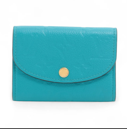 Pre-Owned Louis Vuitton Rosalie Coin Empreinte Leather Wallet w/ Initals AK (Blue) LOU.S.1297