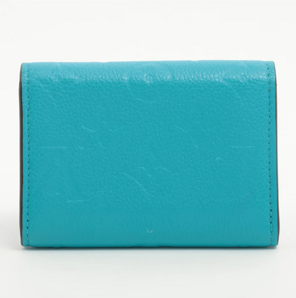 Pre-Owned Louis Vuitton Rosalie Coin Empreinte Leather Wallet w/ Initals AK (Blue) LOU.S.1297