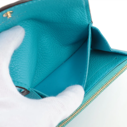Pre-Owned Louis Vuitton Rosalie Coin Empreinte Leather Wallet w/ Initals AK (Blue) LOU.S.1297