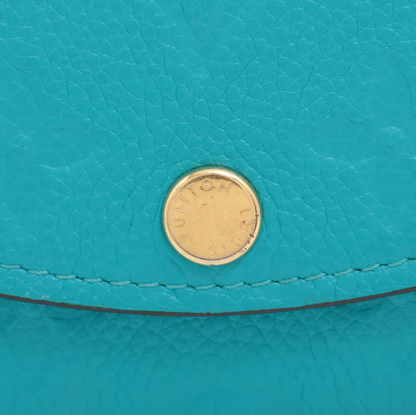 Pre-Owned Louis Vuitton Rosalie Coin Empreinte Leather Wallet w/ Initals AK (Blue) LOU.S.1297