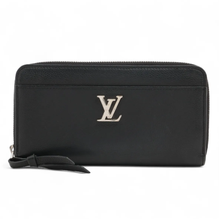Pre-Owned Louis Vuitton Zippy Long LockMe Leather Wallet (Black) LOU.S.1296