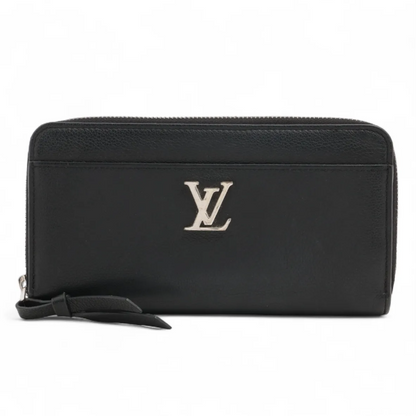 Pre-Owned Louis Vuitton Zippy Long LockMe Leather Wallet (Black) LOU.S.1296