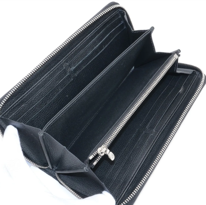 Pre-Owned Louis Vuitton Zippy Long LockMe Leather Wallet (Black) LOU.S.1296