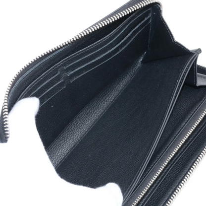 Pre-Owned Louis Vuitton Zippy Long LockMe Leather Wallet (Black) LOU.S.1296