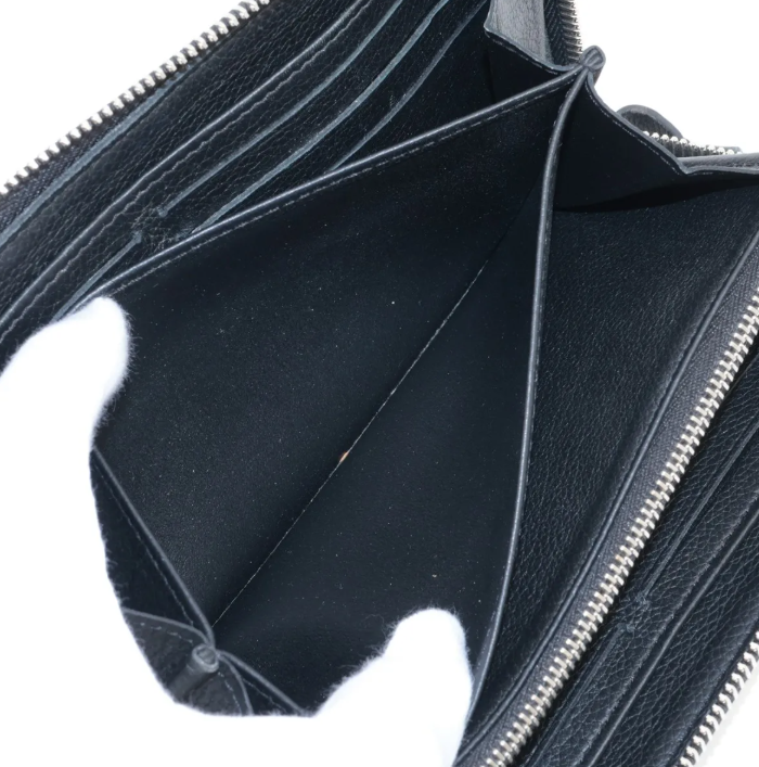 Pre-Owned Louis Vuitton Zippy Long LockMe Leather Wallet (Black) LOU.S.1296