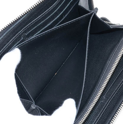Pre-Owned Louis Vuitton Zippy Long LockMe Leather Wallet (Black) LOU.S.1296