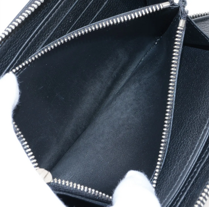 Pre-Owned Louis Vuitton Zippy Long LockMe Leather Wallet (Black) LOU.S.1296