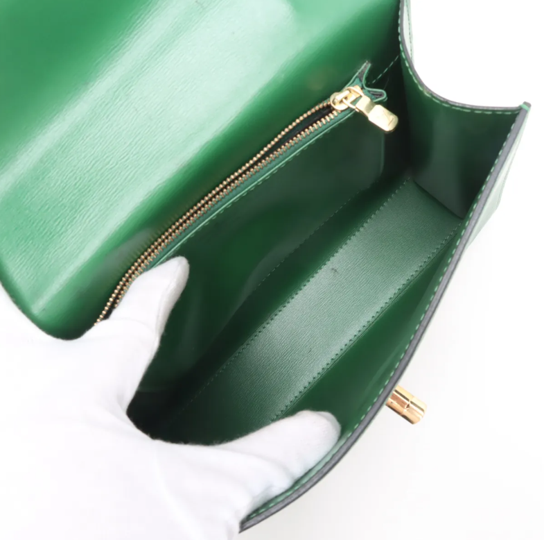 Pre-Owned Louis Vuitton Vintage Malesherbes Epi Leather Top Handle Bag (Green) LOU.B.1184